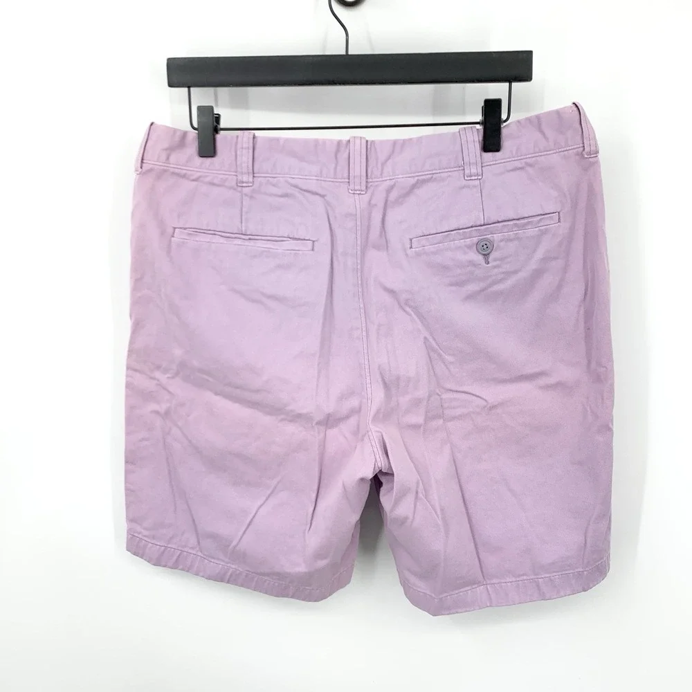 J Crew Men Size 35 x 9 Shorts‎ Light Purple Chinos Khakis Garment Dyed Cotton